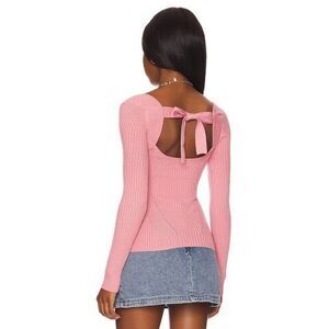 Revolve Lover’s + Friends The Back Fitted Rib Sweater In Pink Size M